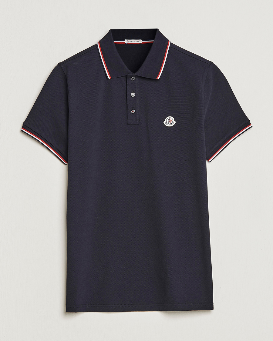 Heren | Polo's | Moncler | Contrast Rib Polo Navy