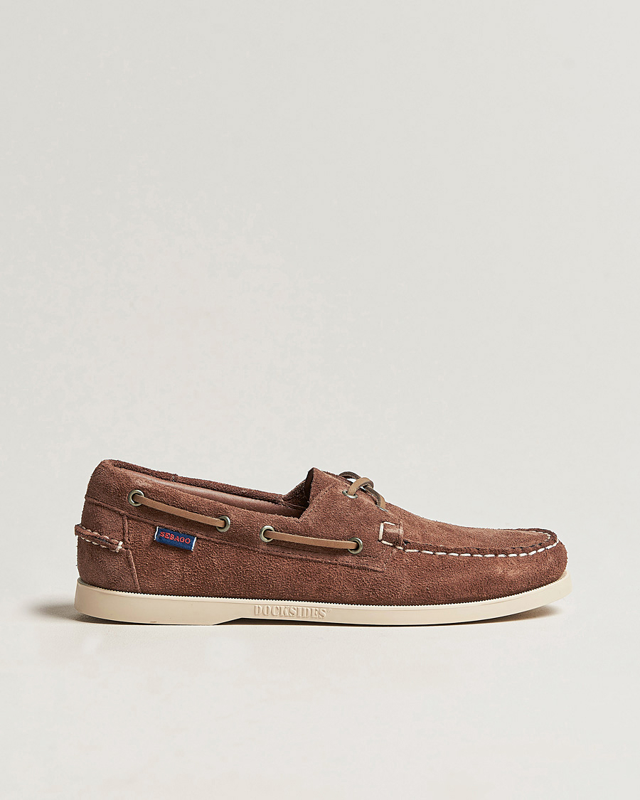 Heren | Bootschoenen | Sebago | Docksides Suede Boat Shoe Dark Brown