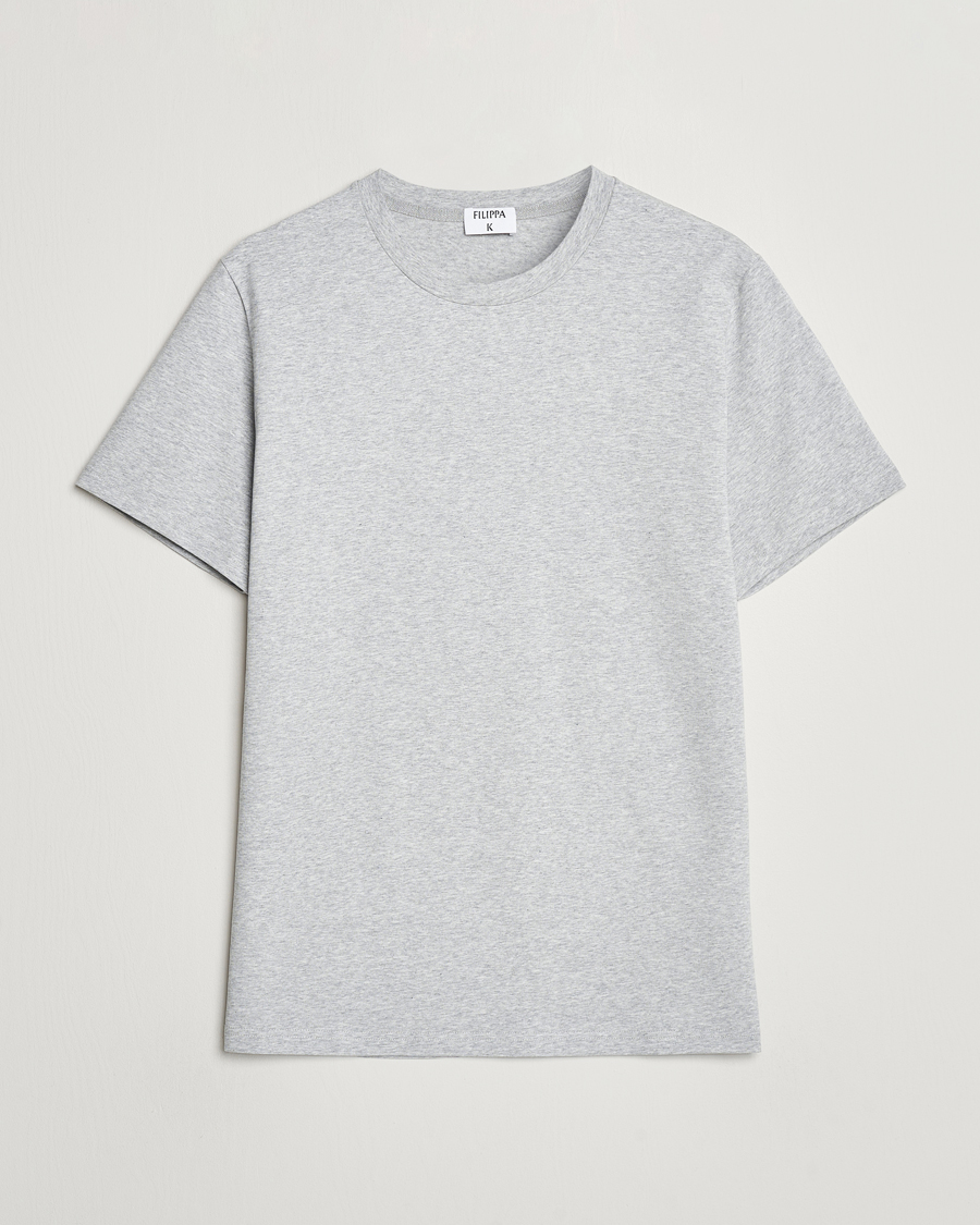 Heren | T-shirts | Filippa K | Soft Lycra Tee Light Grey Melange