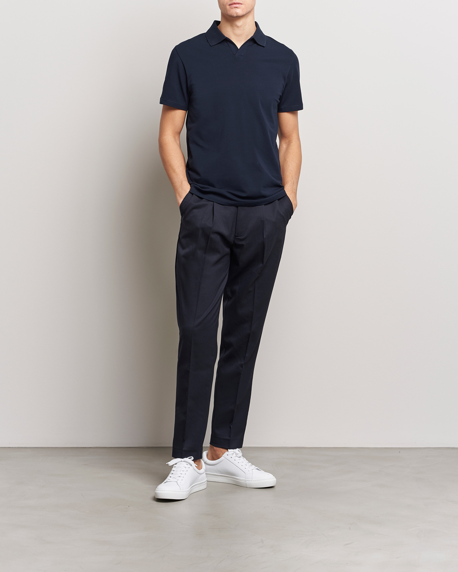 Heren | Polo's | Filippa K | Soft Lycra Polo Tee Navy