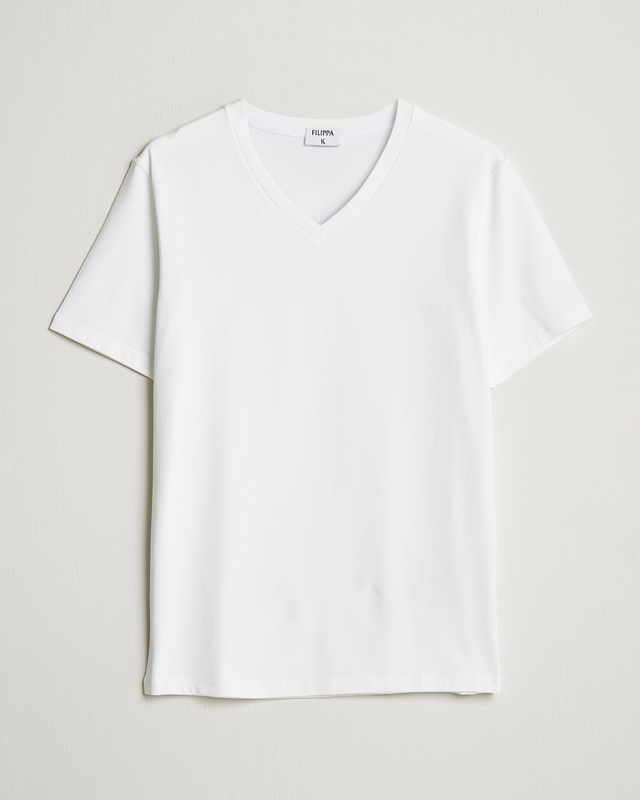 Heren | T-shirts | Filippa K | Soft Lycra V-Neck Tee White