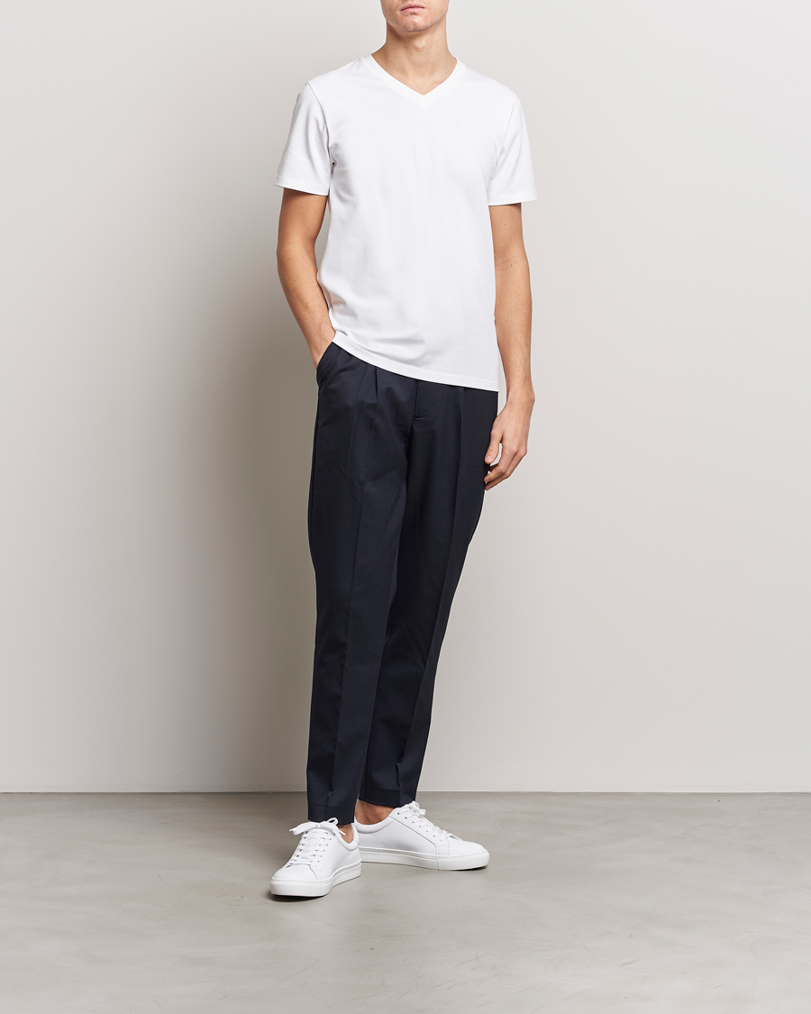 Heren | T-shirts | Filippa K | Soft Lycra V-Neck Tee White