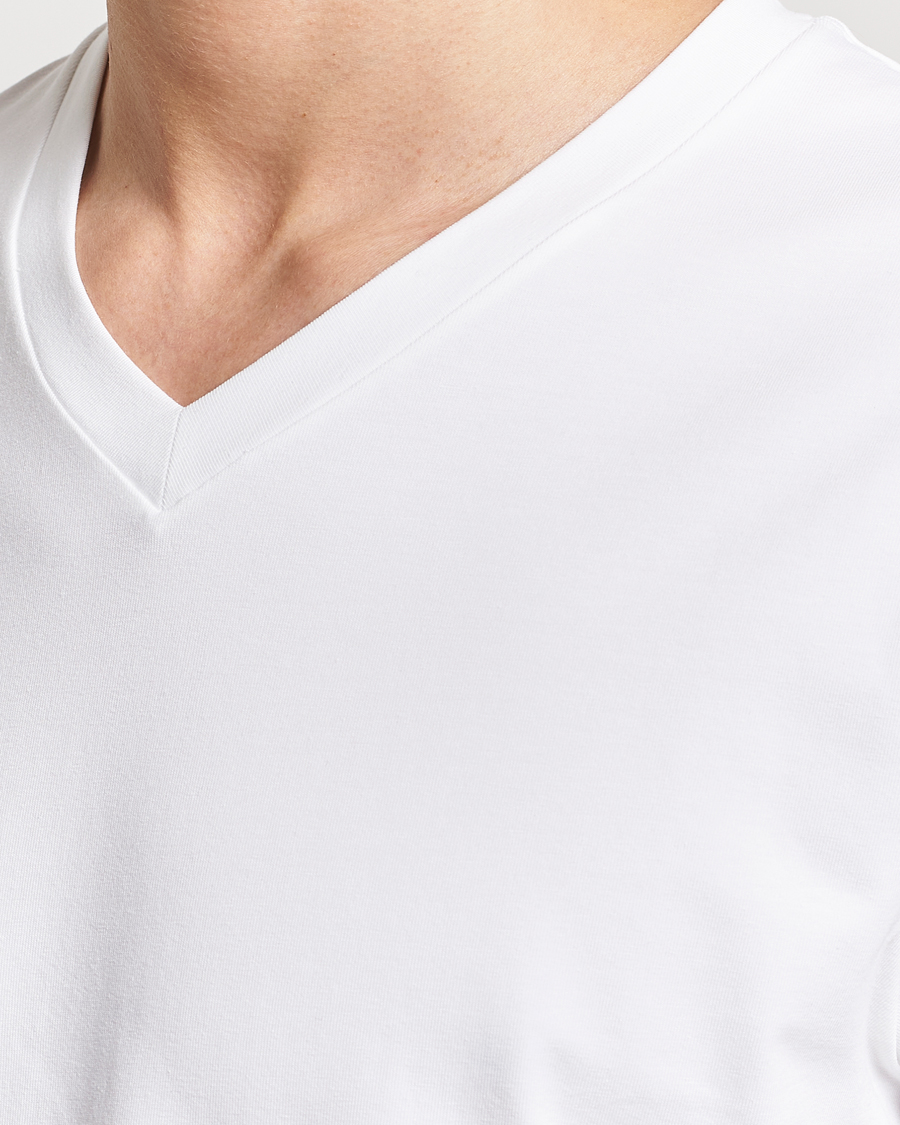 Heren | T-shirts | Filippa K | Soft Lycra V-Neck Tee White