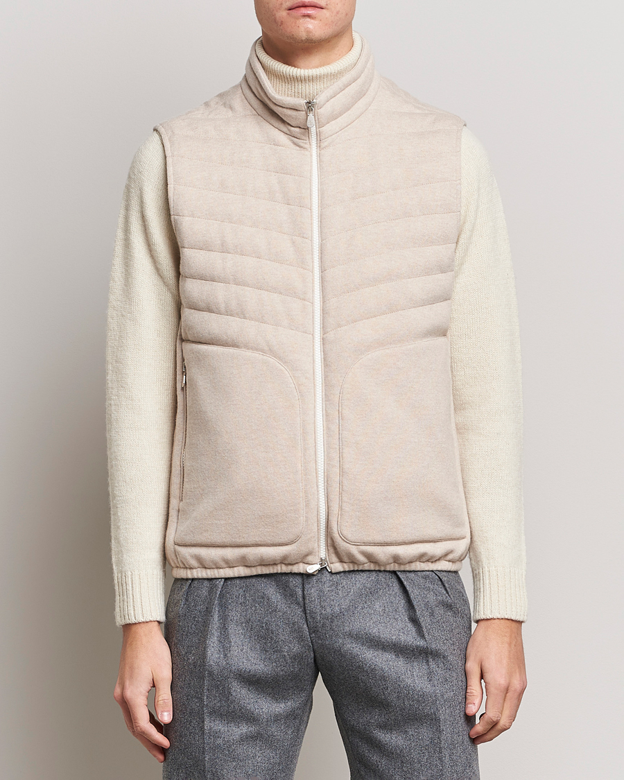 Heren | Jassen | Brunello Cucinelli | Cashmere Quilted Vest Beige