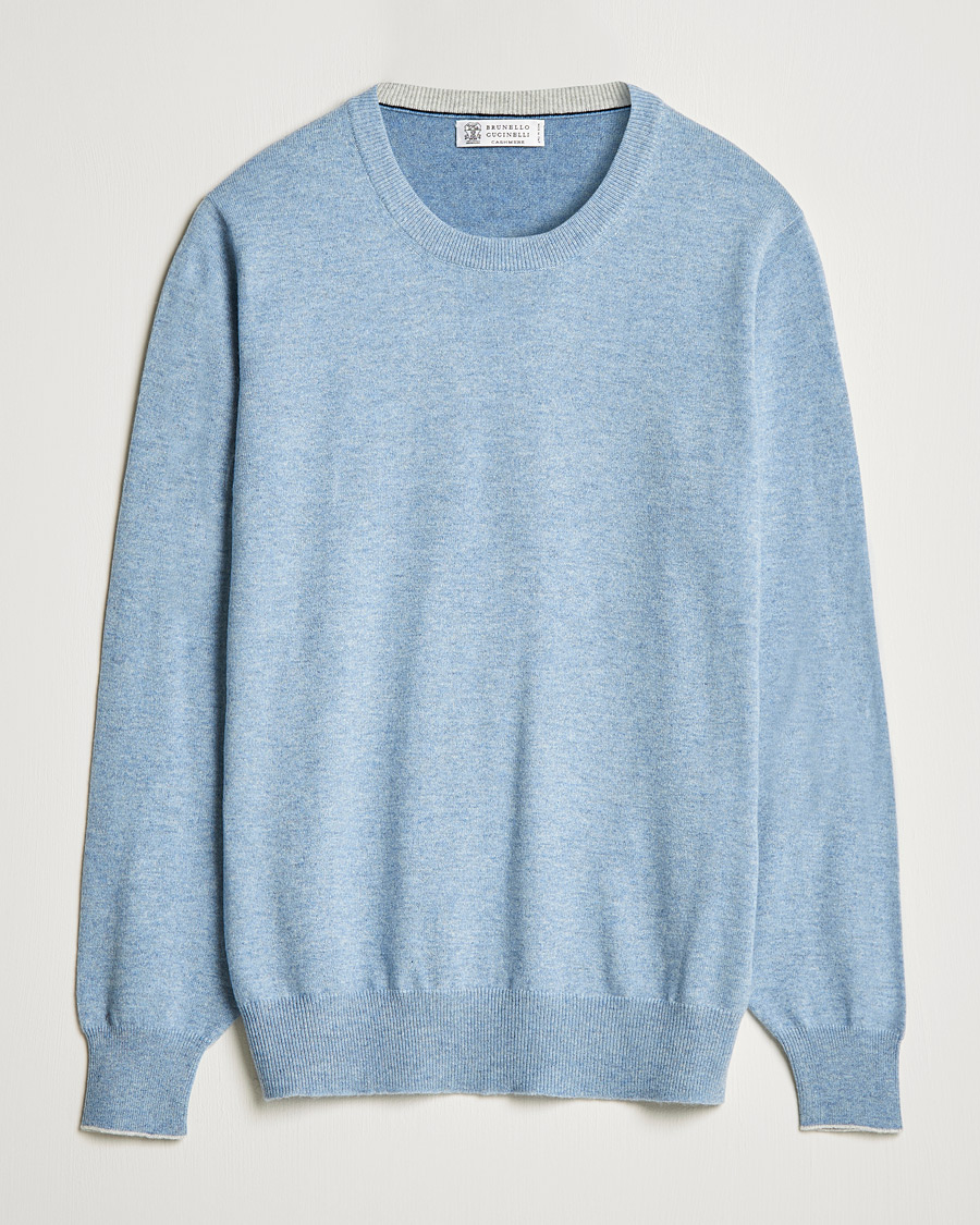 Heren | Truien | Brunello Cucinelli | 2 Ply Cashmere Pullover Light Blue