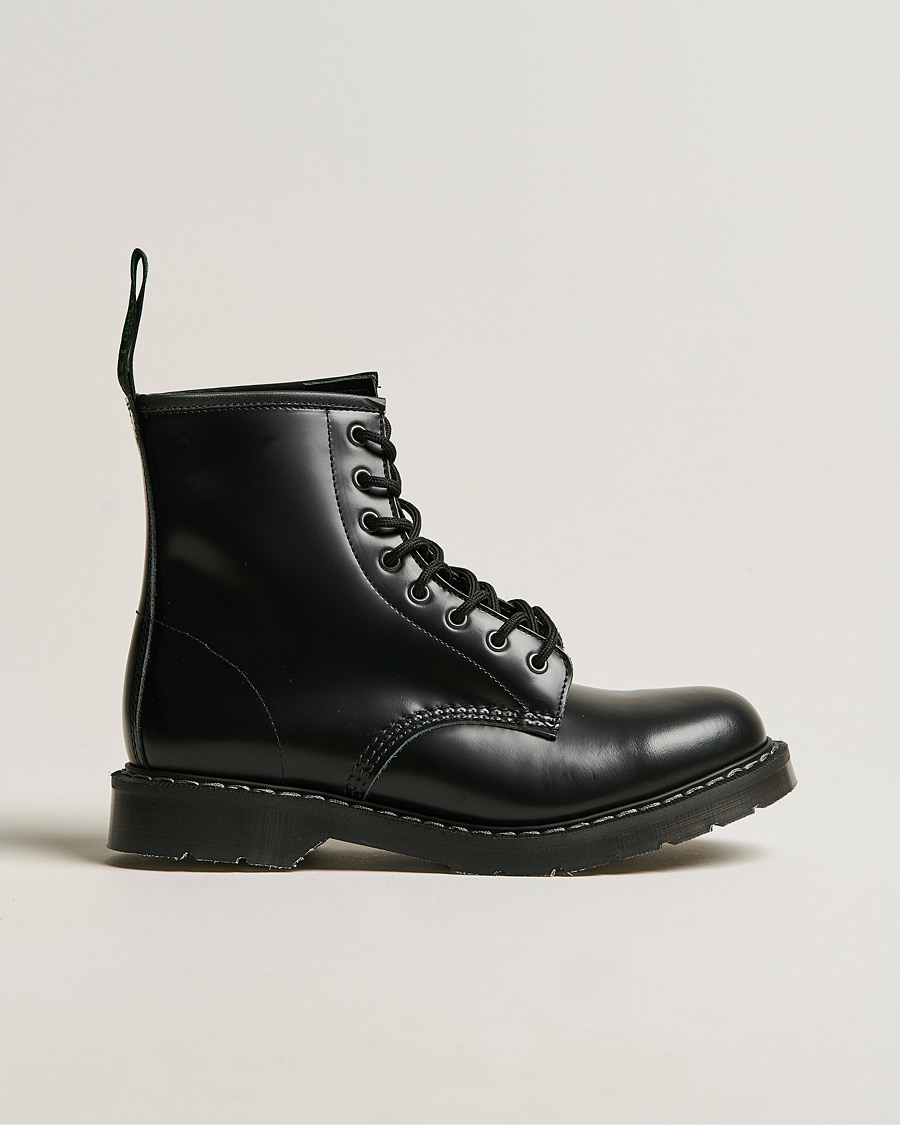 Heren | Laarzen | Solovair | 8 Eye Derby Boot Black Shine
