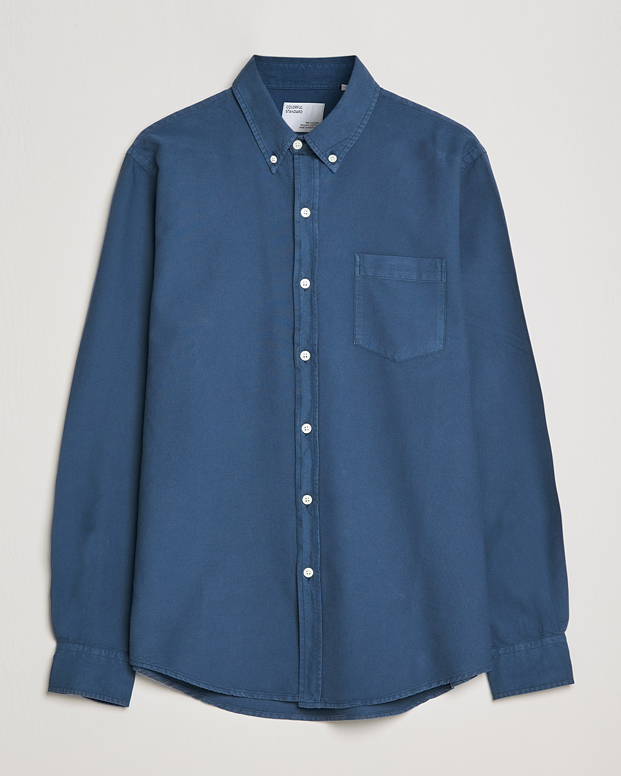 Heren | Overhemden | Colorful Standard | Classic Organic Oxford Button Down Shirt Petrol Blue