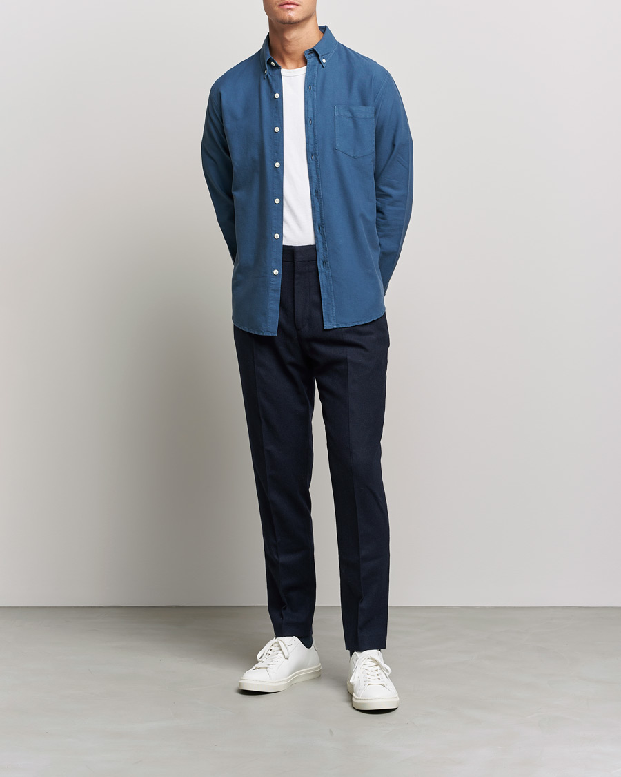 Heren | Overhemden | Colorful Standard | Classic Organic Oxford Button Down Shirt Petrol Blue