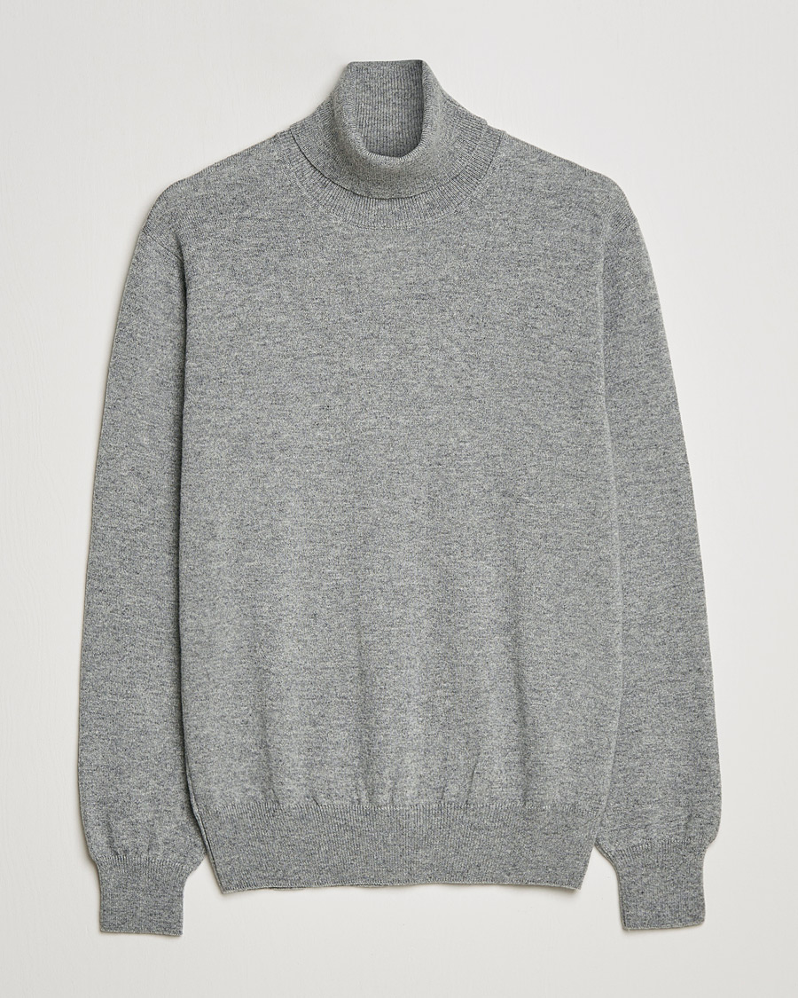 Heren | Truien | Piacenza Cashmere | Cashmere Rollneck Sweater Light Grey
