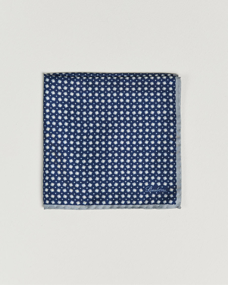Heren | Pochets | Stenströms | Silk Handkerchief Navy