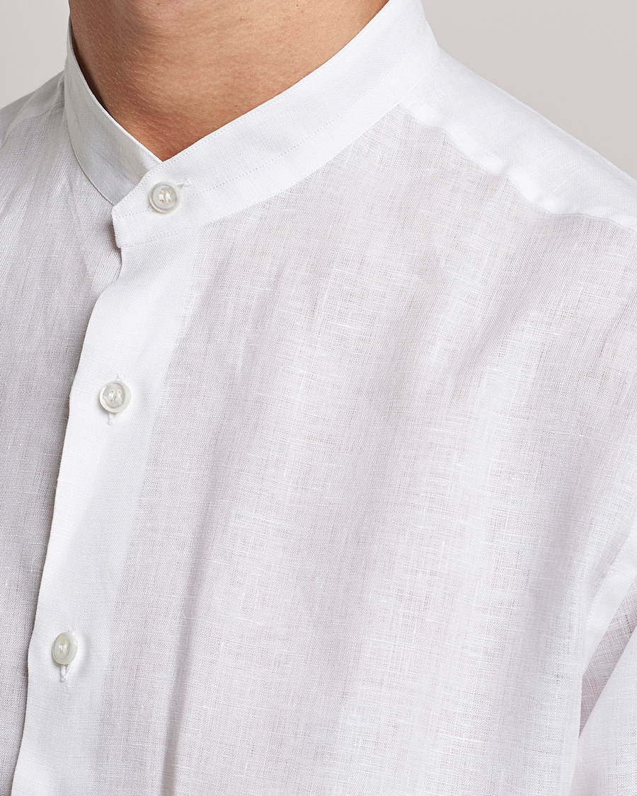 Heren | Overhemden | Brioni | Linen Guru Collar Shirt White