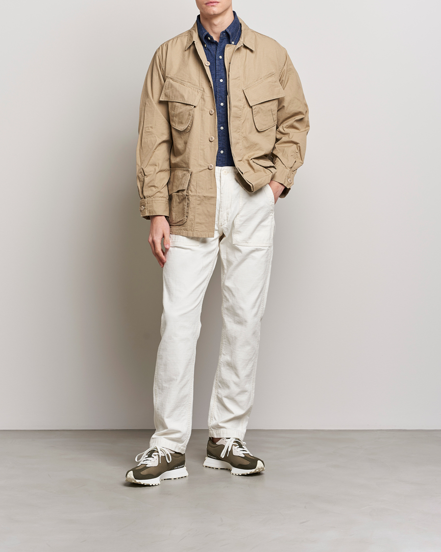 Heren | Broeken | orSlow | Slim Fit Original Sateen Fatigue Pants Ecru