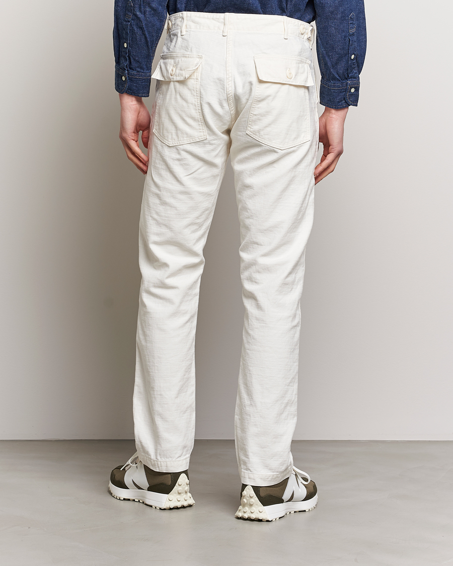 Heren | Broeken | orSlow | Slim Fit Original Sateen Fatigue Pants Ecru