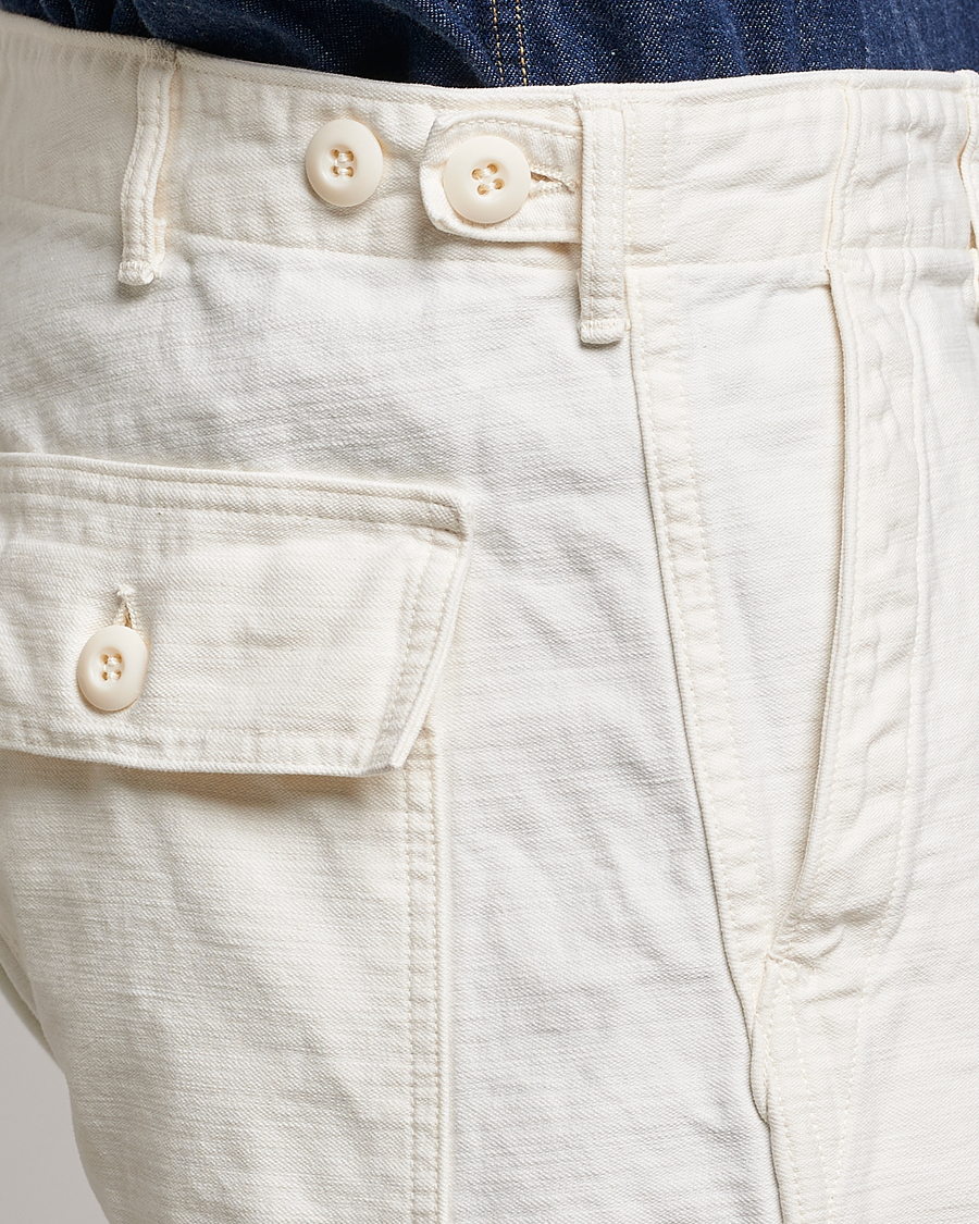 Heren | Broeken | orSlow | Slim Fit Original Sateen Fatigue Pants Ecru