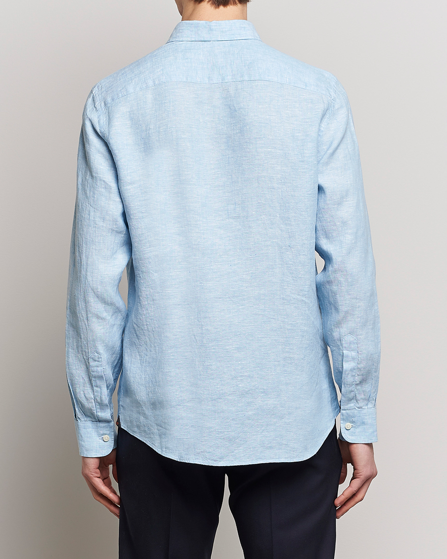 Heren | Overhemden | Morris | Douglas Button Down Linen Shirt Light Blue