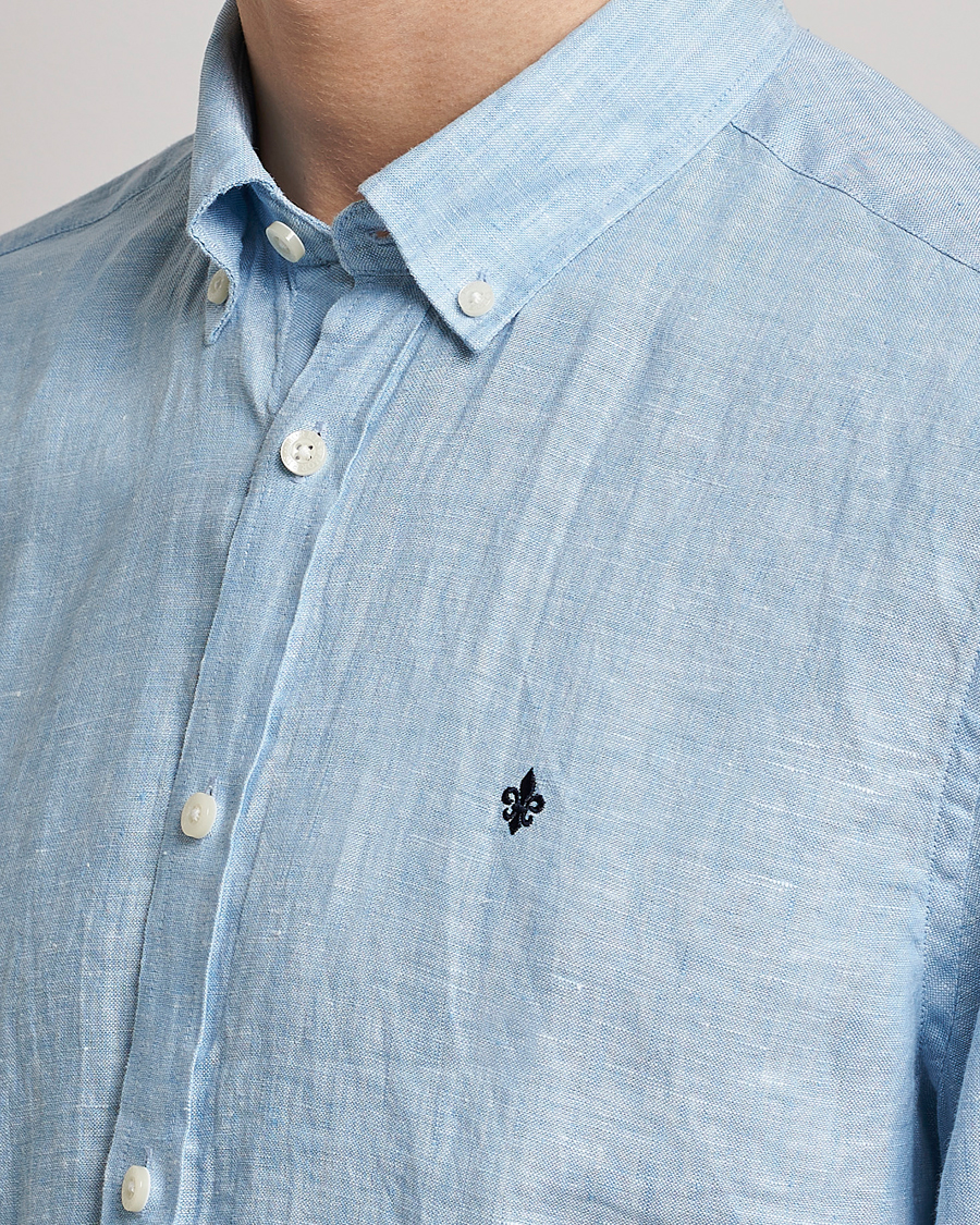 Heren | Overhemden | Morris | Douglas Button Down Linen Shirt Light Blue