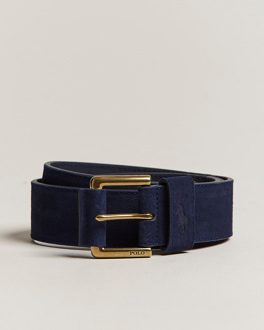 Heren | Polo Ralph Lauren Suede Belt Navy | Polo Ralph Lauren | Suede Belt Navy