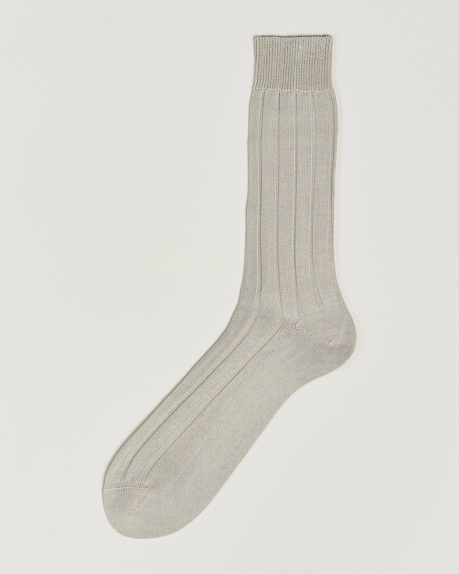 Heren | Ondergoed | Bresciani | Wide Ribbed Cotton Socks Off White