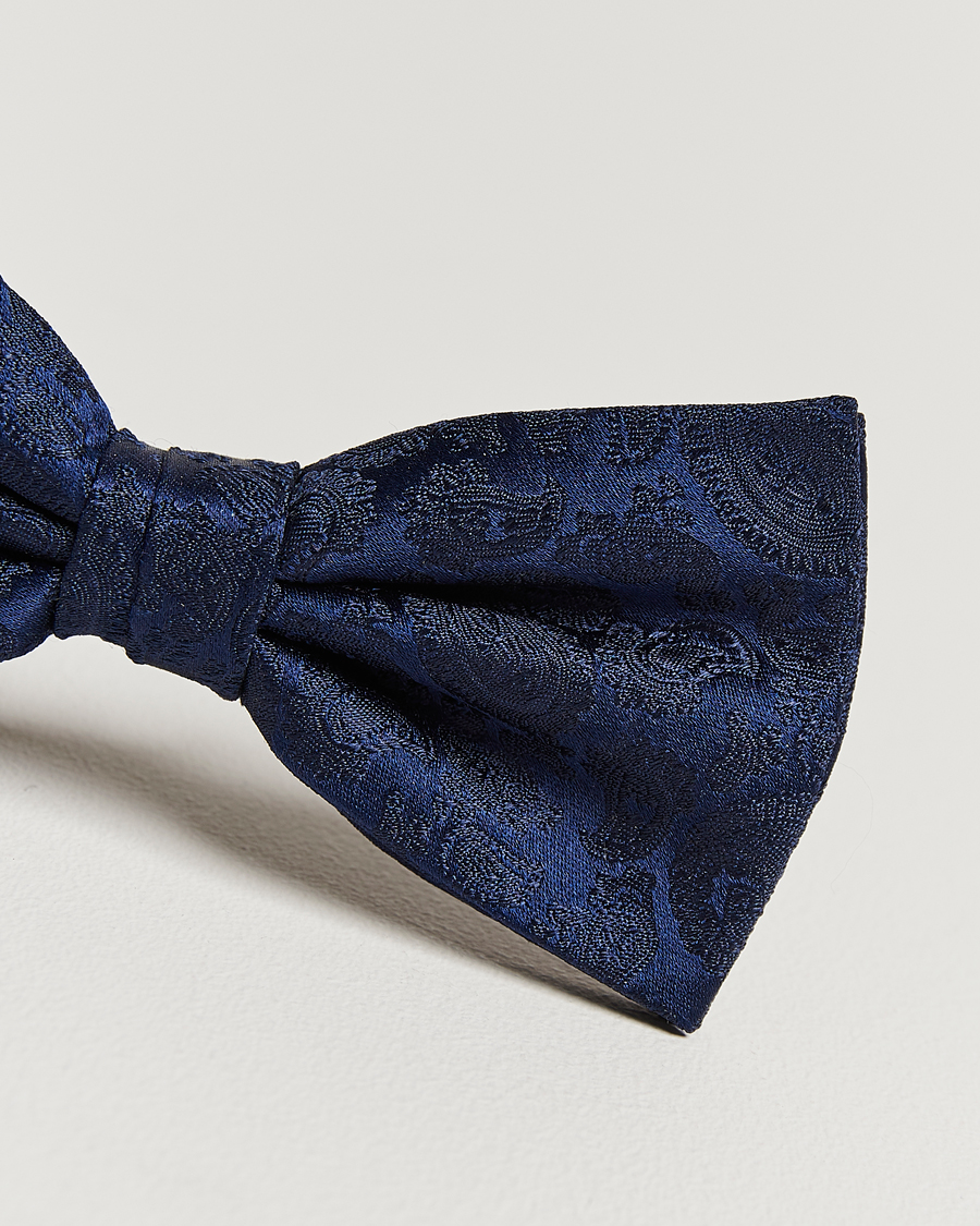 Heren | Vlinderdassen | Amanda Christensen | Tonal Paisley Pre Tie Silk Navy
