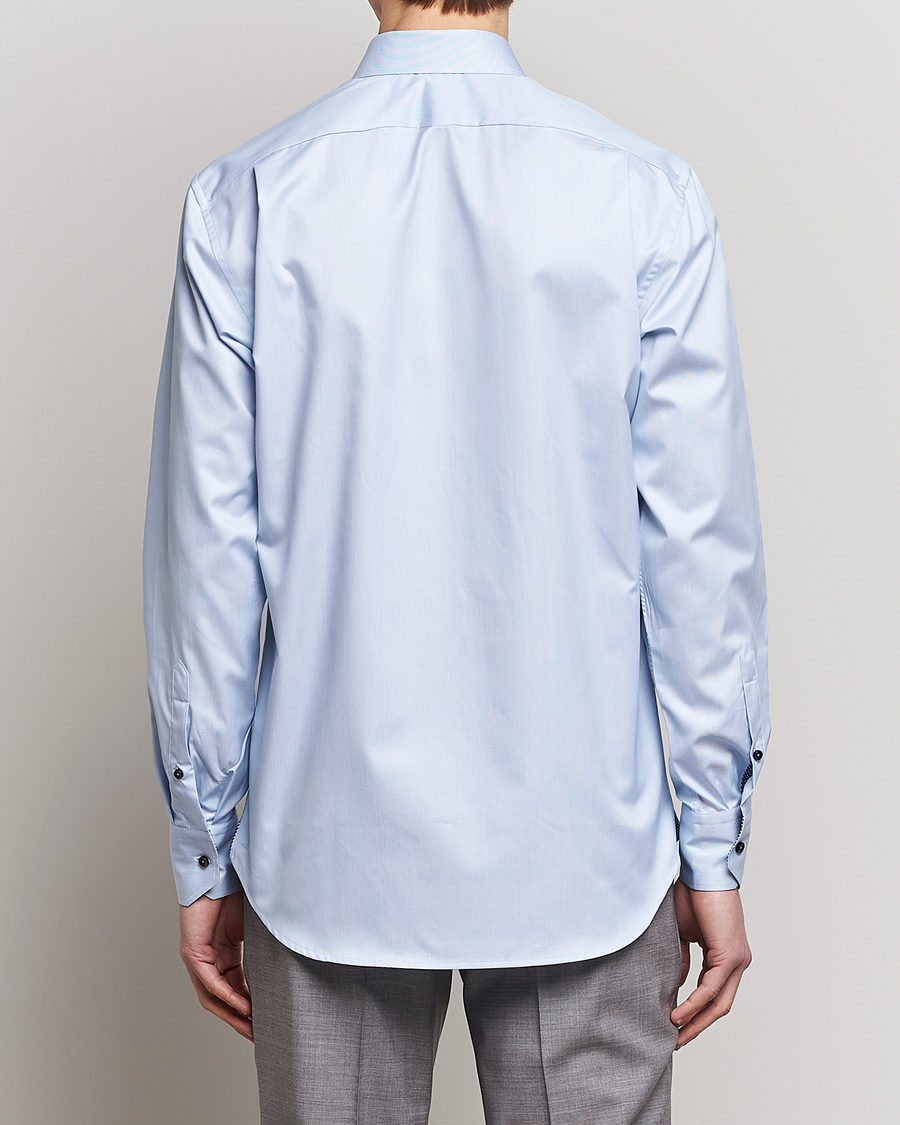 Heren | Overhemden | Stenströms | Fitted Body Contrast Cotton Shirt White/Blue