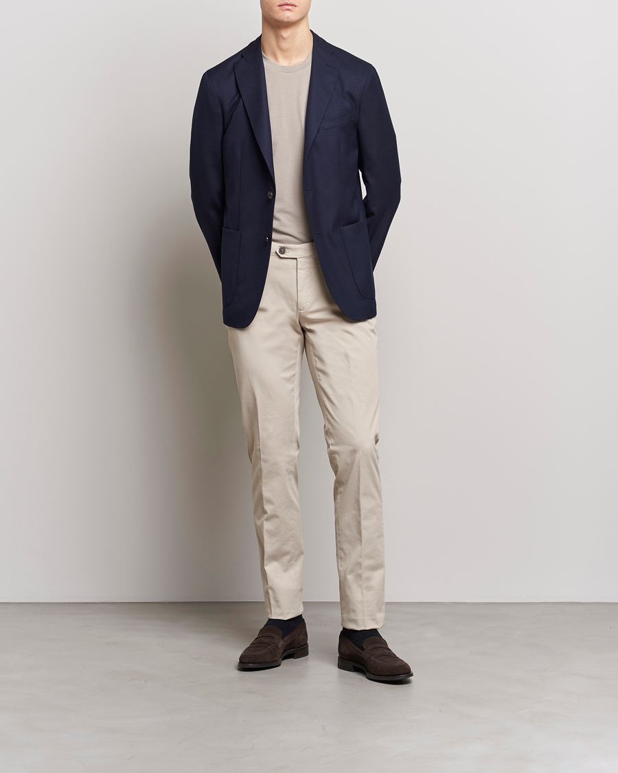 Heren | Blazers | Boglioli | K Jacket Wool Hopsack Classic Blazer Navy