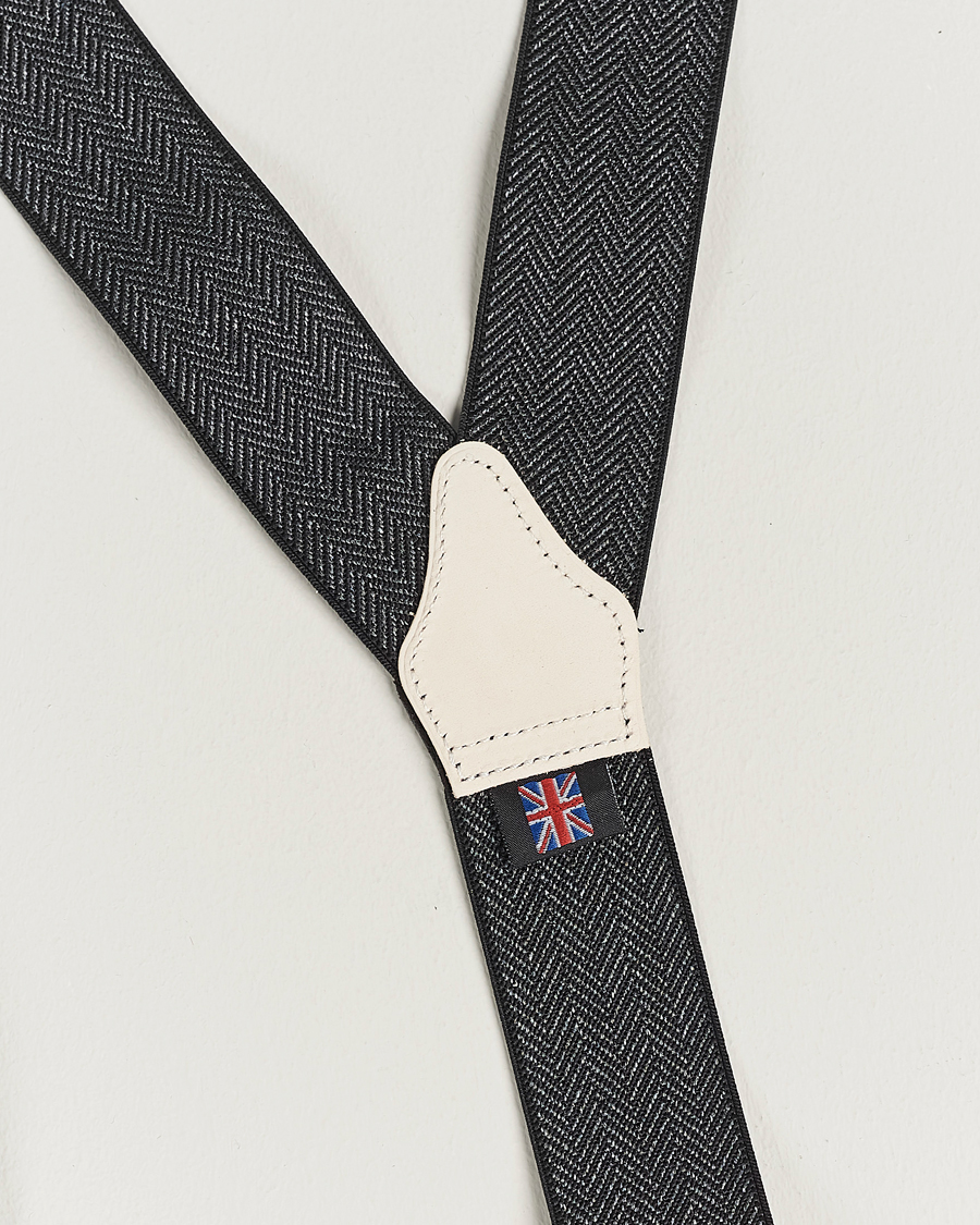 Heren | Bretels | Albert Thurston | Elastic Herringbone Braces 35mm Grey