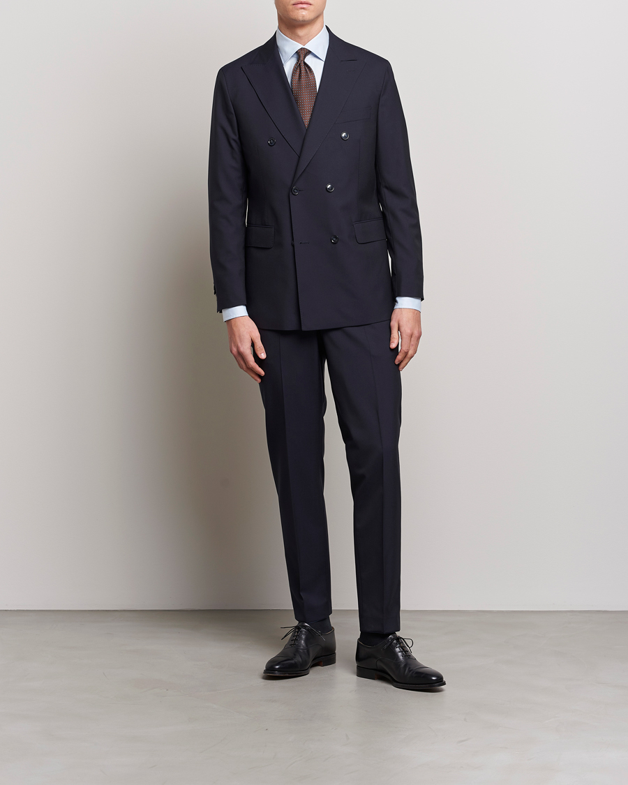 Heren | Broeken | Oscar Jacobson | Diego Wool Trousers Navy