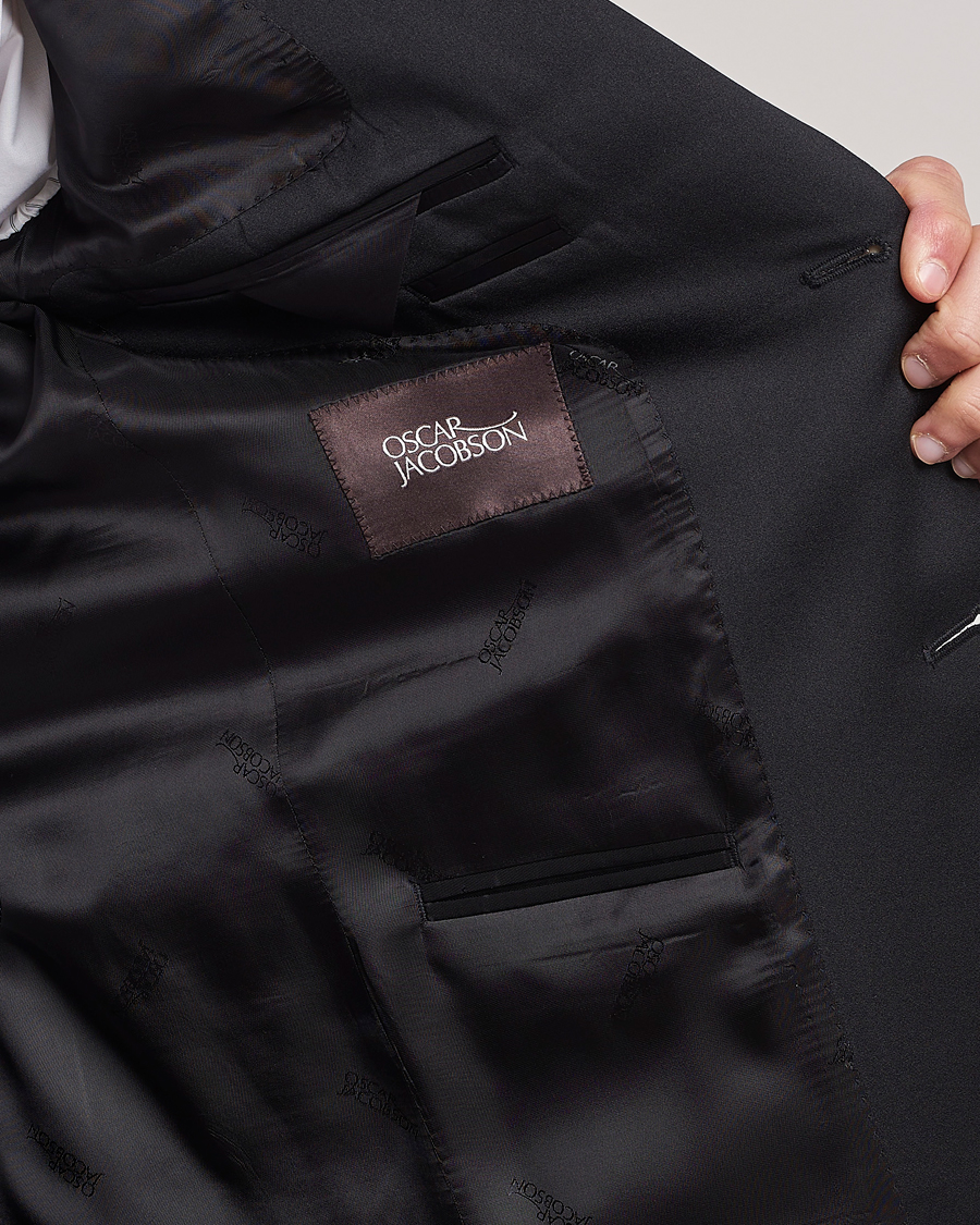 Heren | Blazers | Oscar Jacobson | Elder Wool Tuxedo Blazer Black