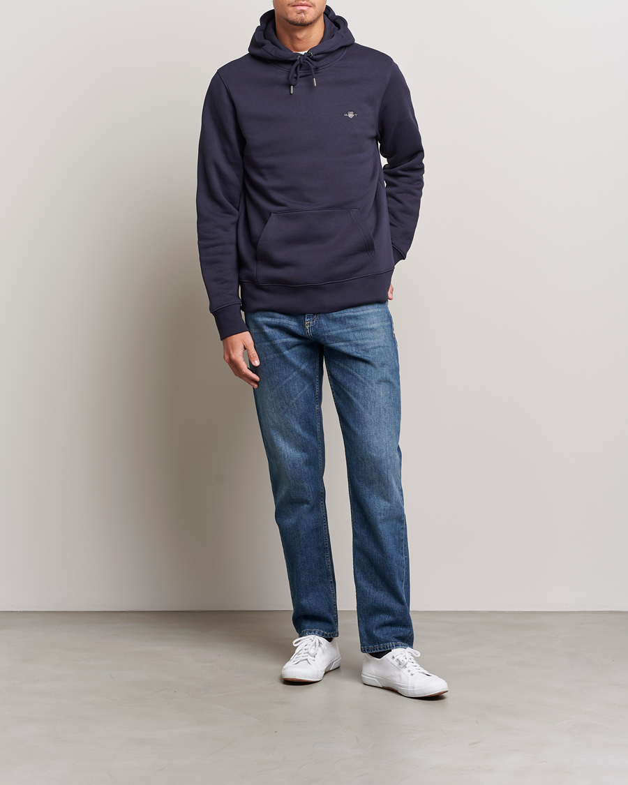 Heren | Truien | GANT | Original Shield Logo Hoodie Evening Blue