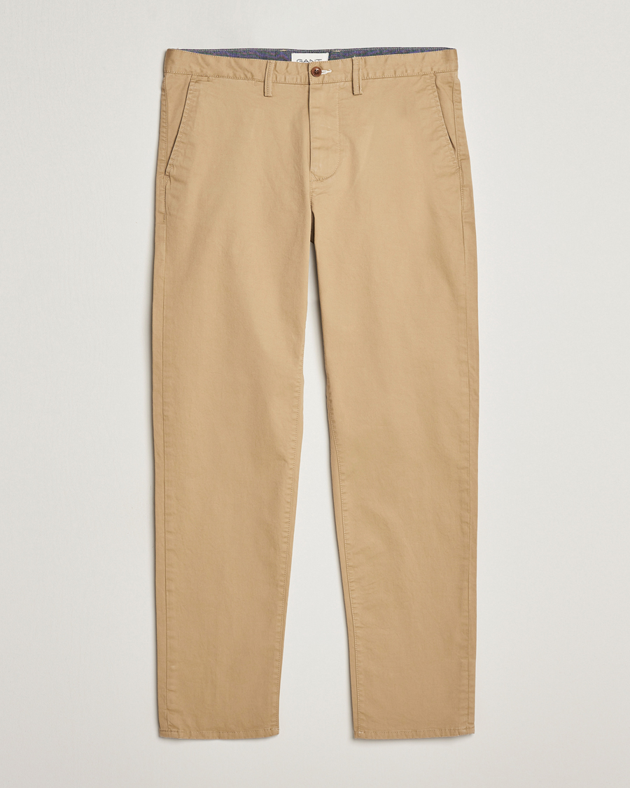 Heren | Broeken | GANT | Regular Fit Twill Chino Dark Khaki