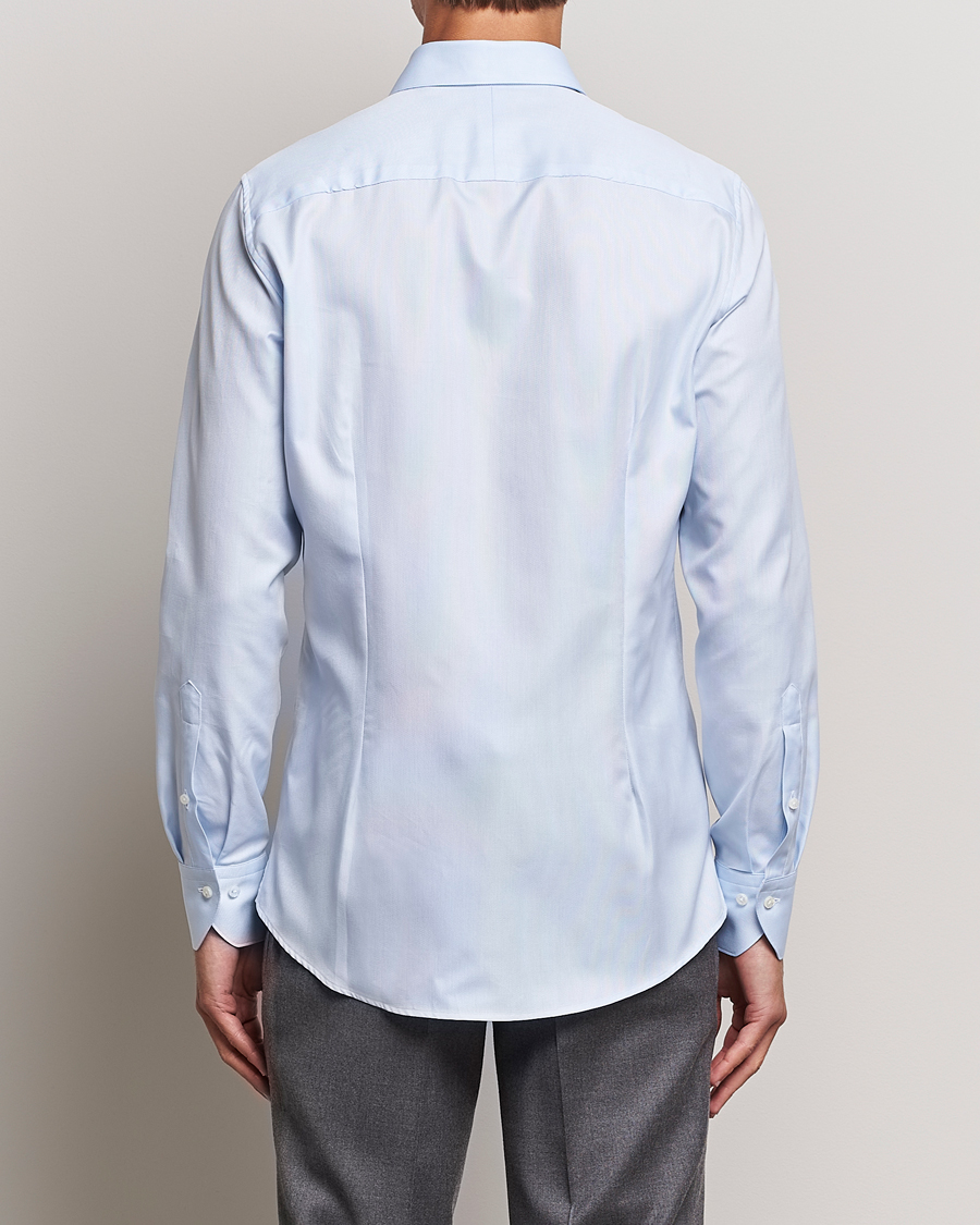 Heren | Overhemden | Stenströms | 1899 Slim Cotton Royal Oxford Shirt Light Blue