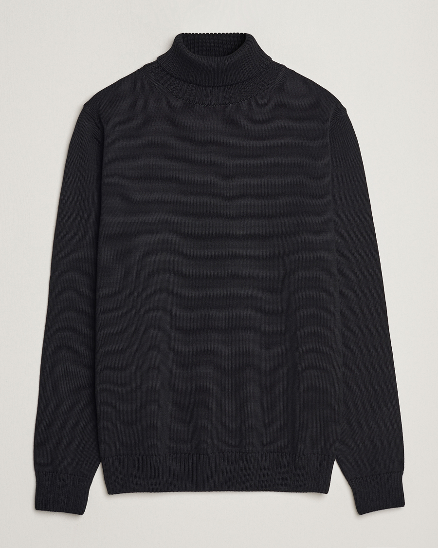Heren | Truien | Stenströms | Chunky Merino Rollneck Black