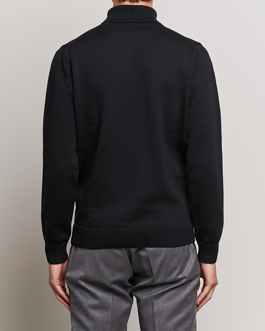 Heren | Truien | Stenströms | Chunky Merino Rollneck Black