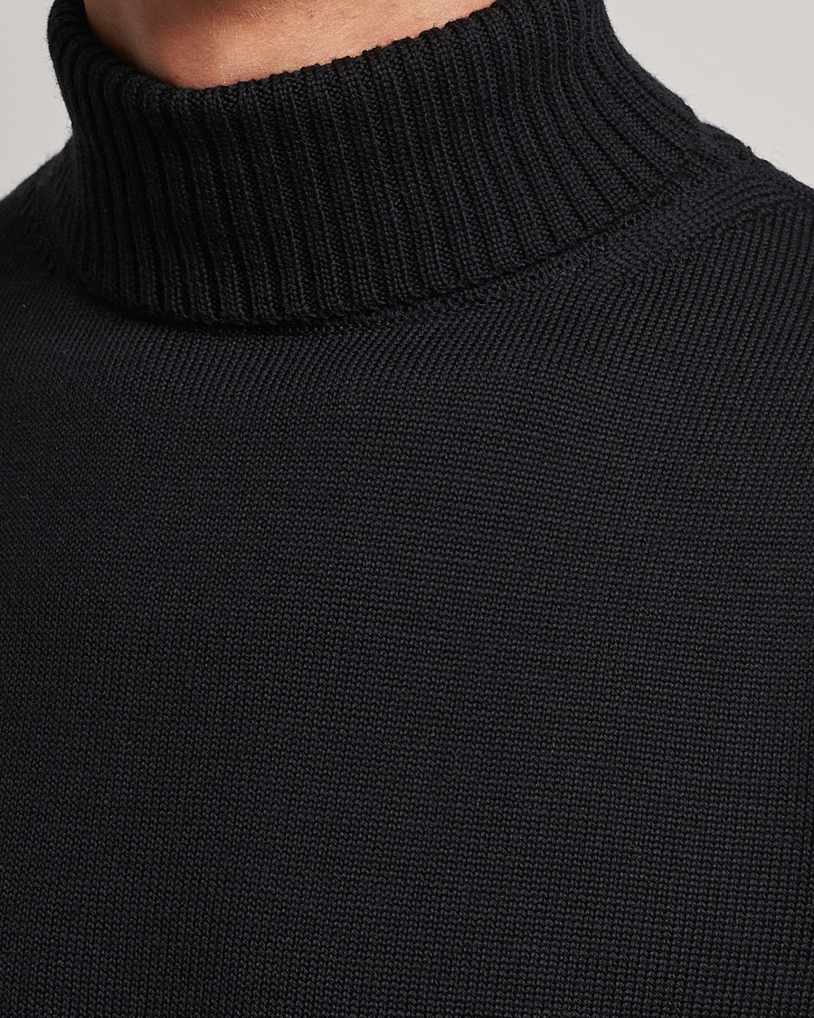 Heren | Truien | Stenströms | Chunky Merino Rollneck Black