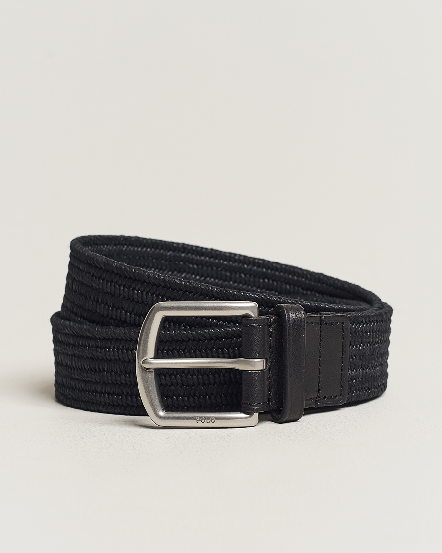 Heren | Polo Ralph Lauren Braided Cotton Elastic Belt Polo Black | Polo Ralph Lauren | Braided Cotton Elastic Belt Polo Black