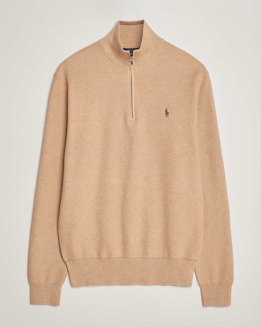 Heren | Truien | Polo Ralph Lauren | Textured Half Zip Camel Melange