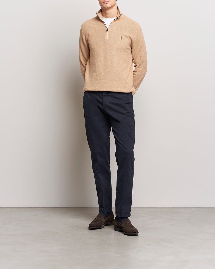 Heren | Truien | Polo Ralph Lauren | Textured Half Zip Camel Melange