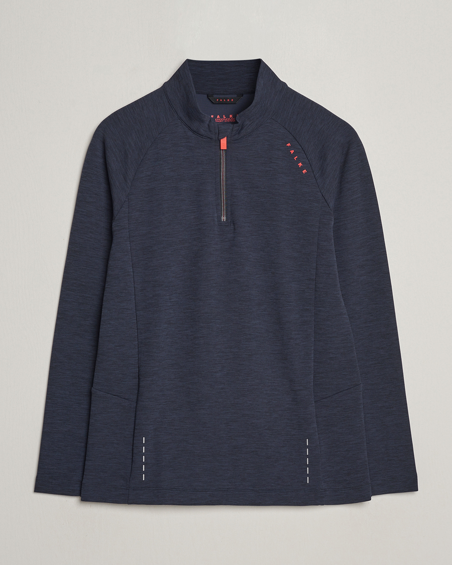 Heren | Truien | Falke Sport | Falke Core Half Zip Warm Up Shirt Black