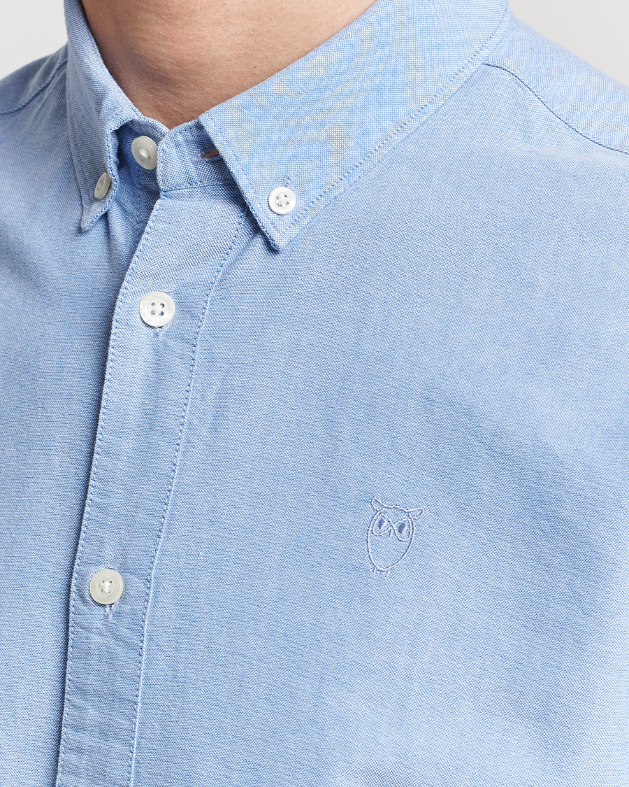Heren | Overhemden | KnowledgeCotton Apparel | Harald Small Owl Regular Oxford Shirt Lapis Blue