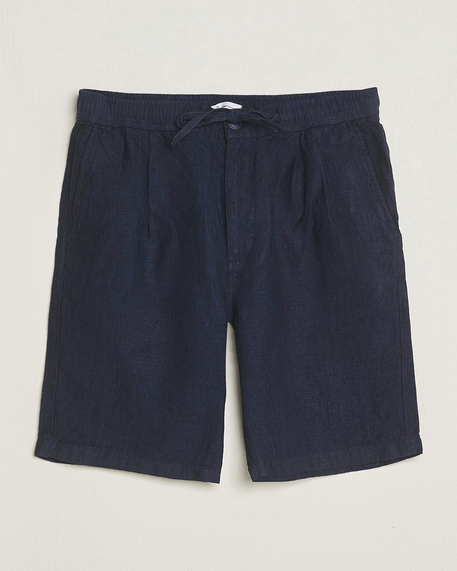 Heren | Korte broek | KnowledgeCotton Apparel | Loose Linen Shorts Total Eclipse