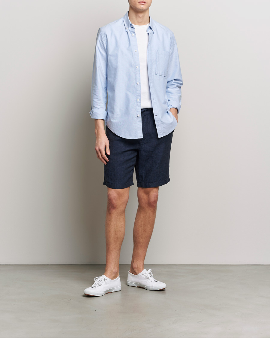 Heren | Korte broek | KnowledgeCotton Apparel | Loose Linen Shorts Total Eclipse