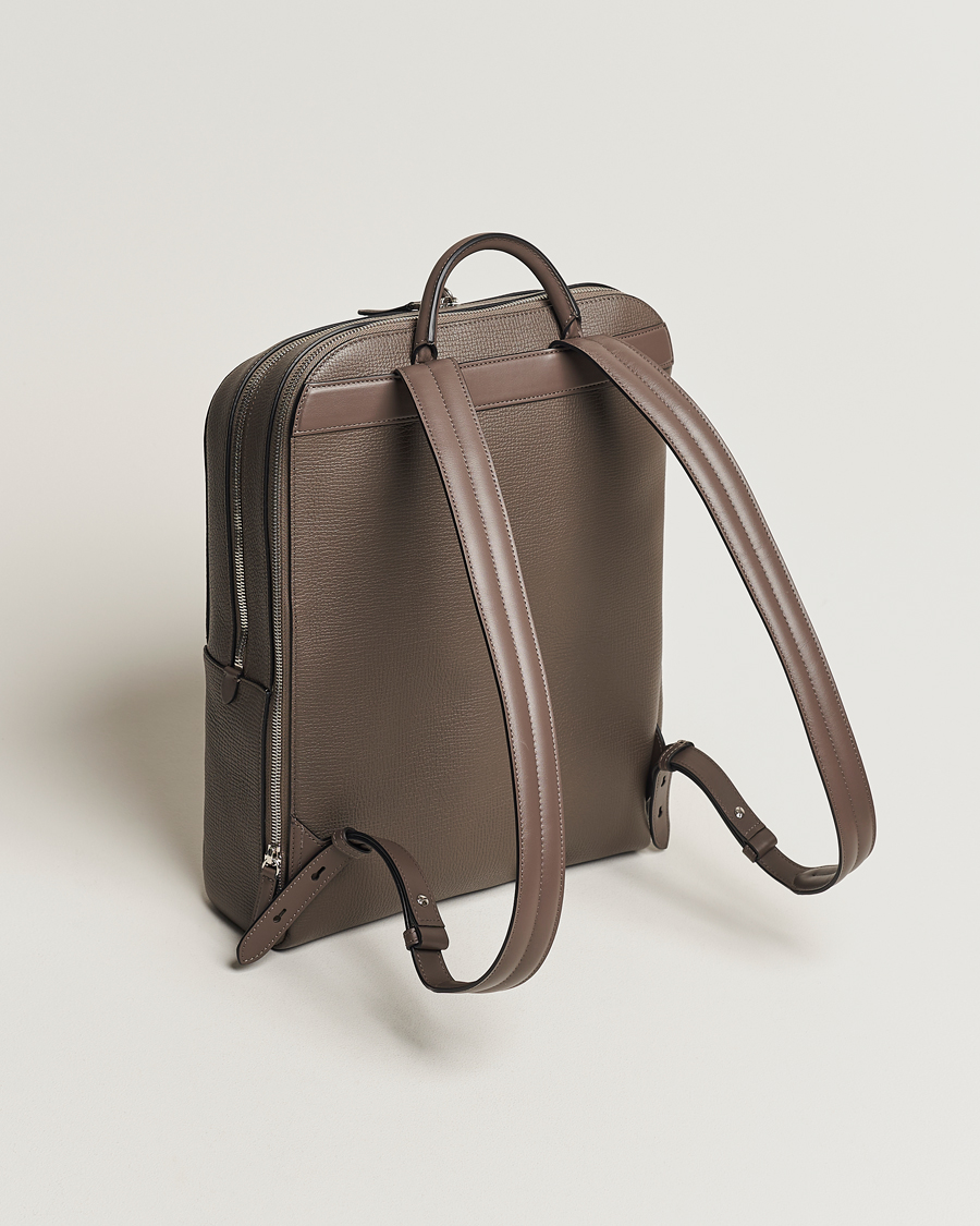 Heren | Smythson Ludlow Zip Around Backpack Dark Taupe | Smythson | Ludlow Zip Around Backpack Dark Taupe