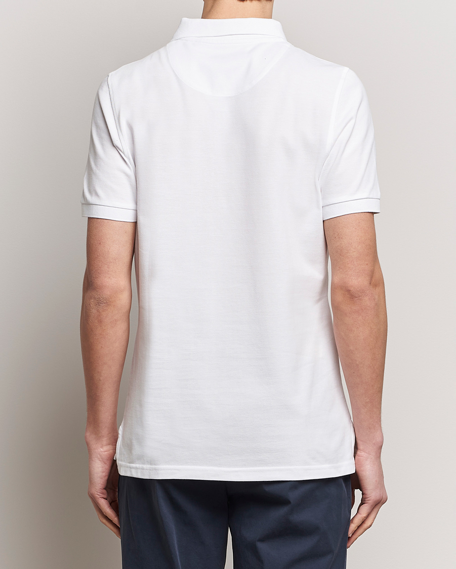 Heren | Polo's | Stenströms | Organic Cotton Piquet Polo Shirt White