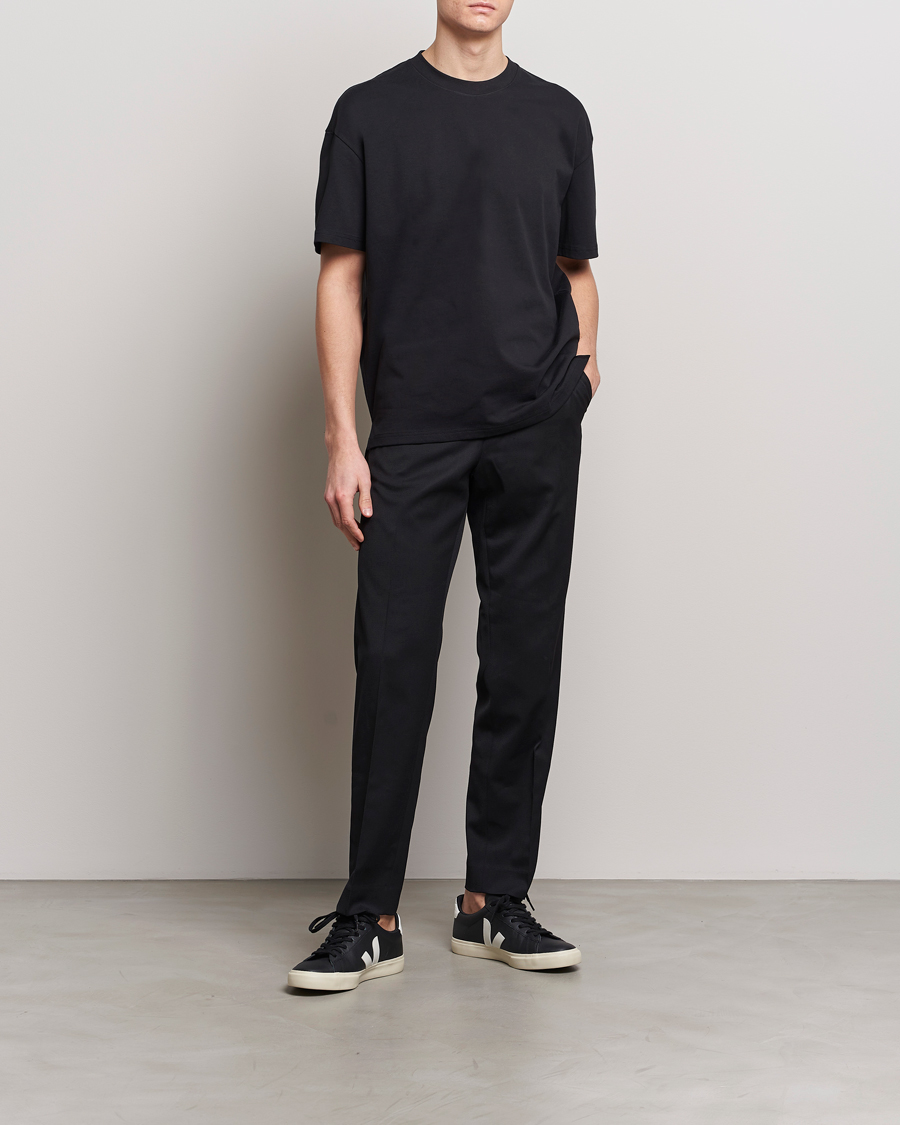 Heren | T-shirts | Bread & Boxers | Textured Heavy Crew Neck T-Shirt Black