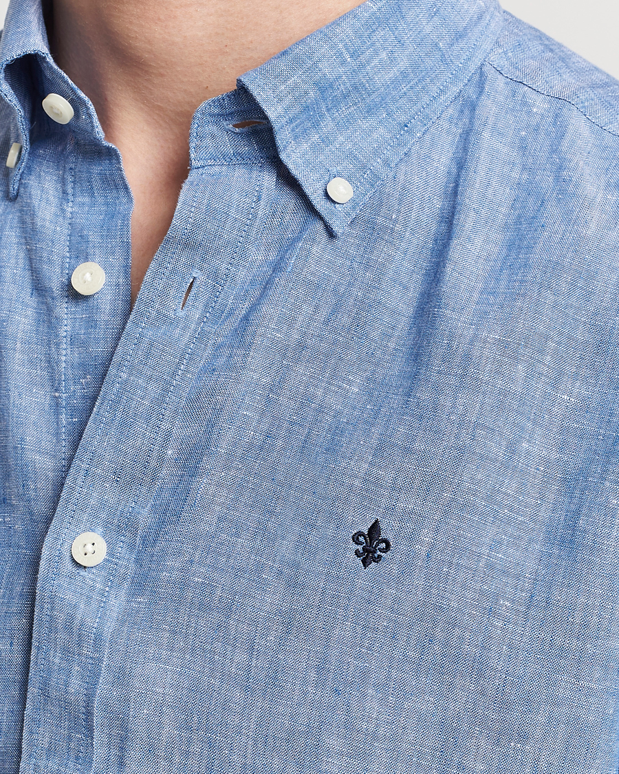 Heren | Overhemden | Morris | Douglas Button Down Linen Shirt Blue