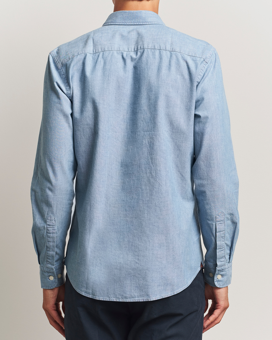 Heren | Overhemden | Morris | Slim Fit Chambray Shirt Blue