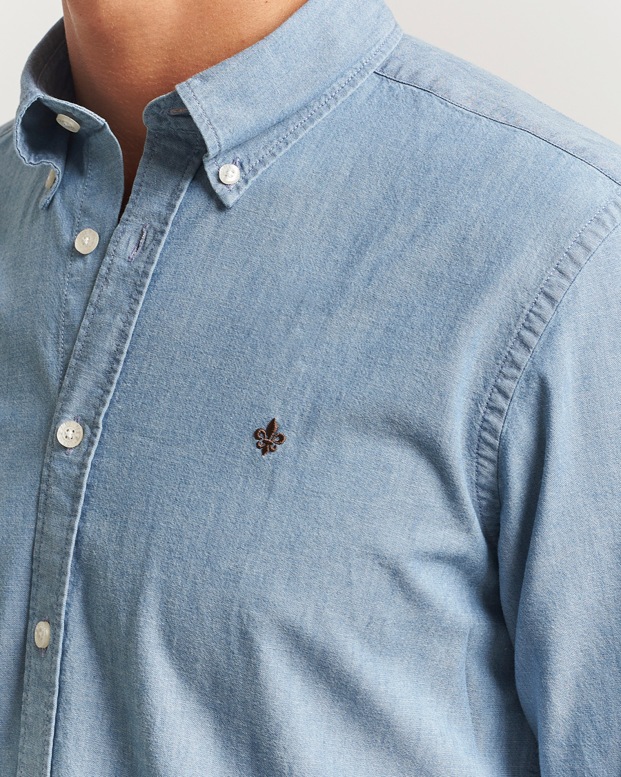 Heren | Overhemden | Morris | Slim Fit Chambray Shirt Blue
