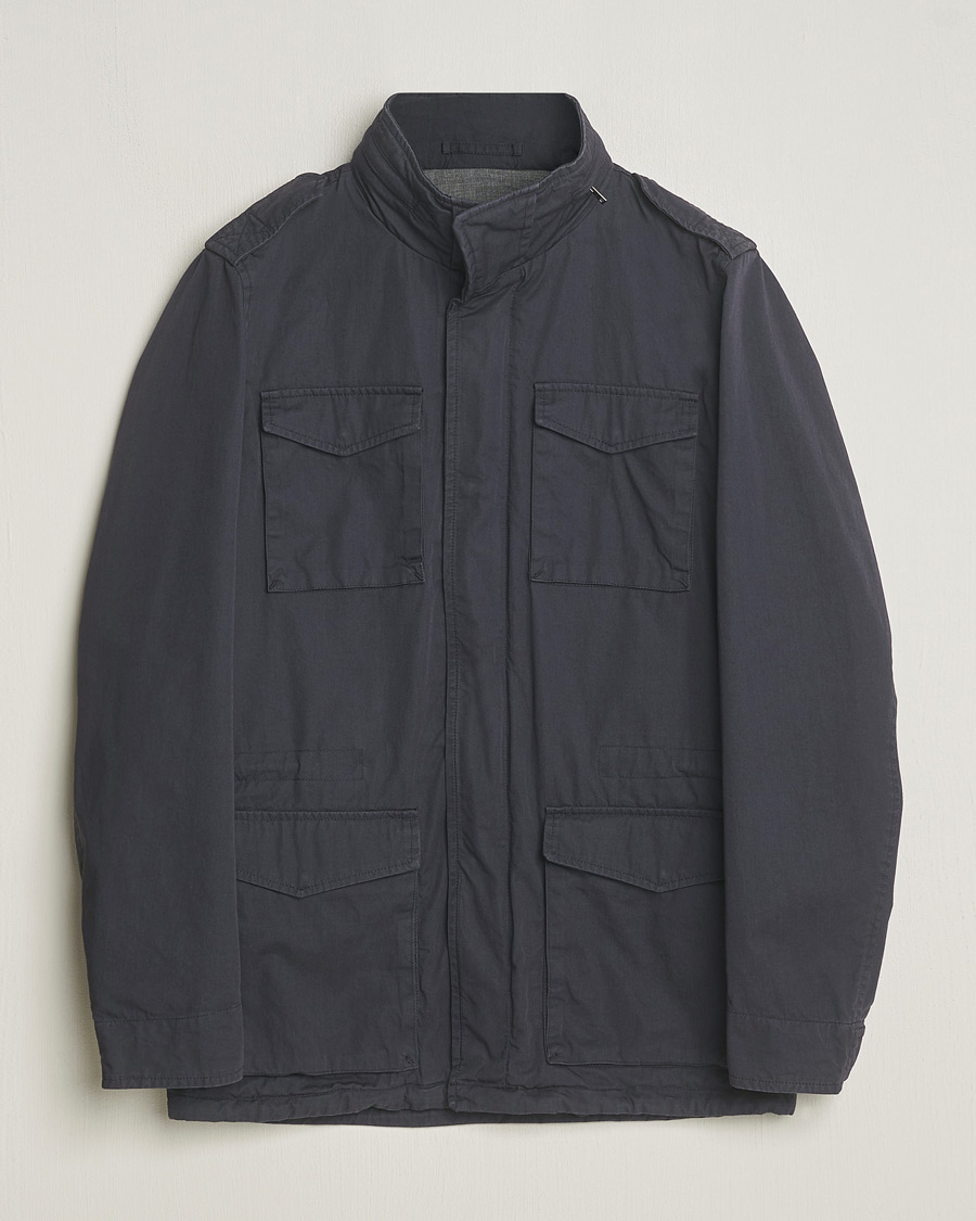 Heren | Jassen | Herno | Washed Cotton Field Jacket Navy