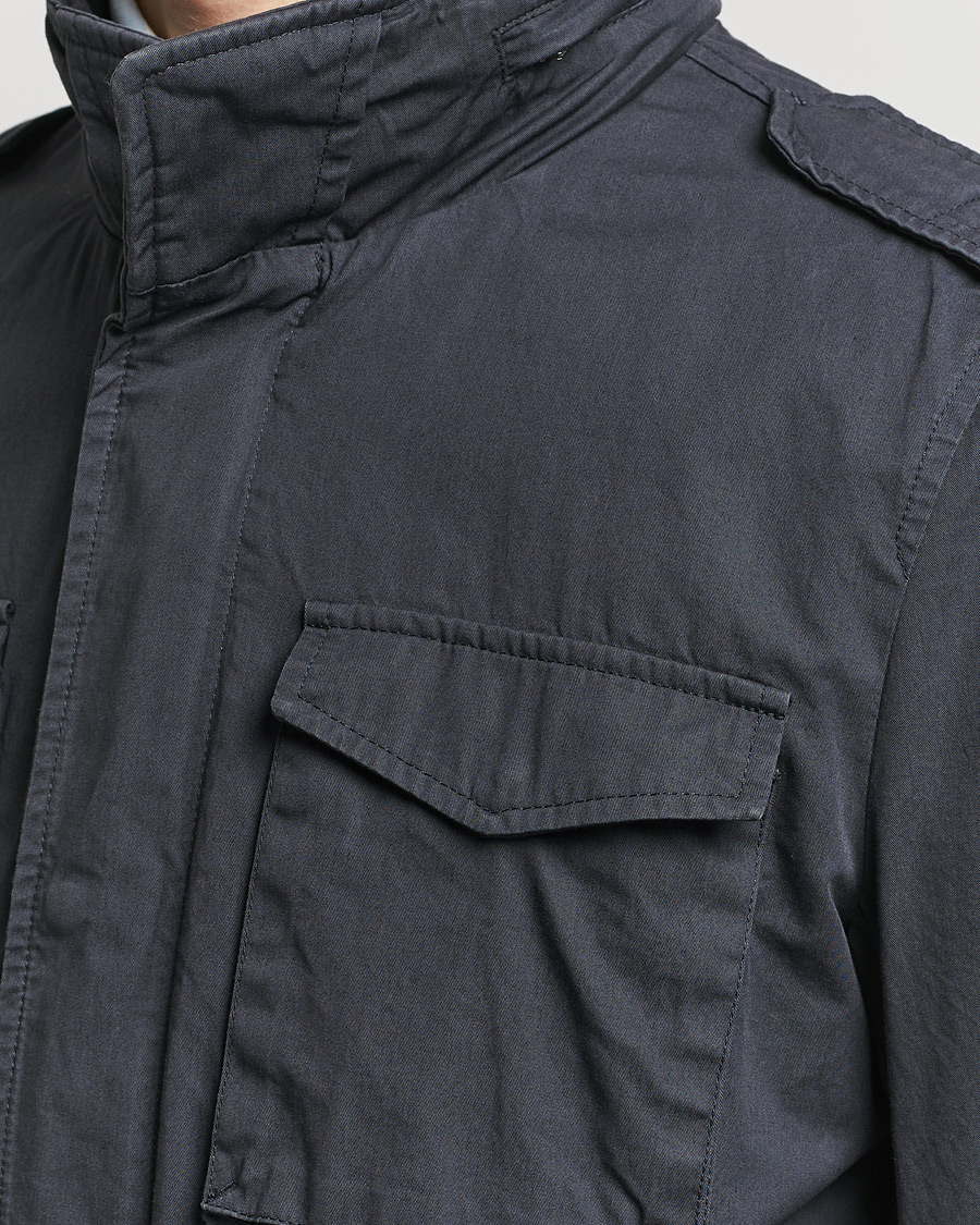 Heren | Jassen | Herno | Washed Cotton Field Jacket Navy