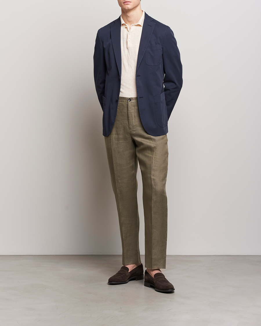Heren | Blazers | Incotex | Unconstructed Comfort Cotton Blazer Navy